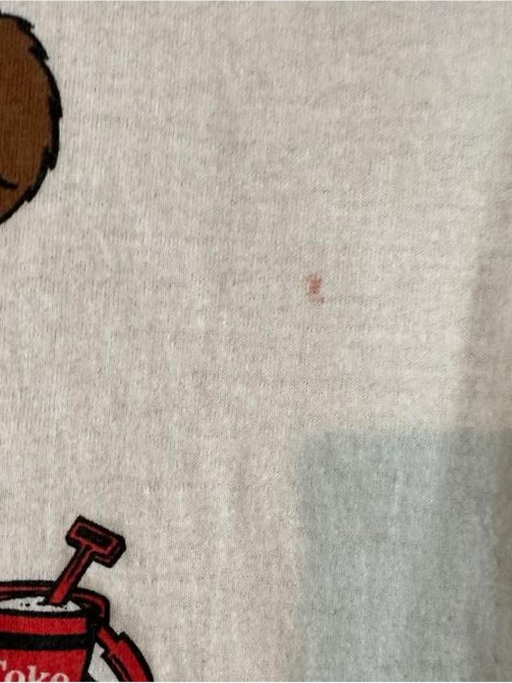 Coca Cola White Tee with Brown Bear and Red Accents - Picture 3 of 4